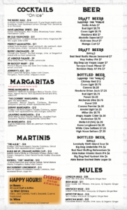 MENU – The Rustic House